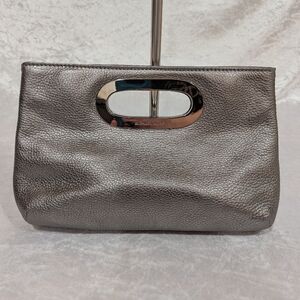 Michael Kors Metallic Gray Clutch